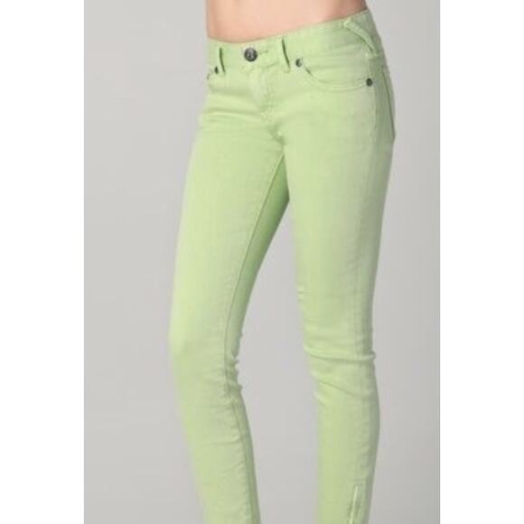 Free People Jeans Womens Size 25 Mint Green Zippered Ankle - Picture 1 of 16